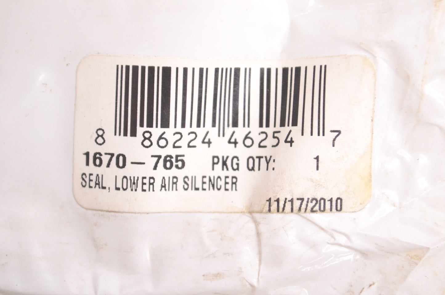 New OEM Arctic Cat 1670-765 Lower Air Silencer Seal NOS