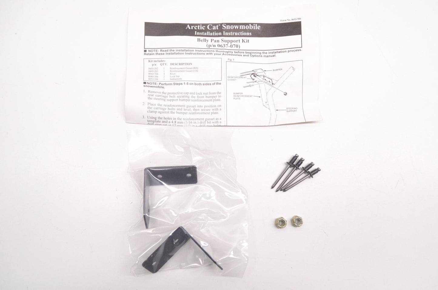 New OEM Arctic Cat 0637-070 Belly Pan Support Kit NOS