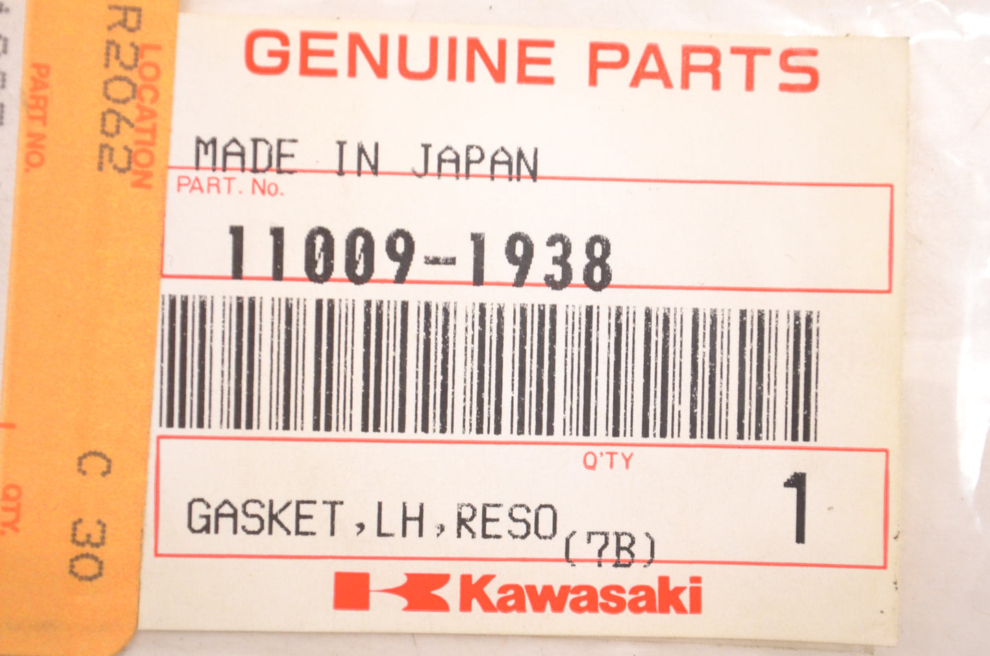 New OEM Kawasaki 11009-1938 Resonator Gasket Left Hand NOS