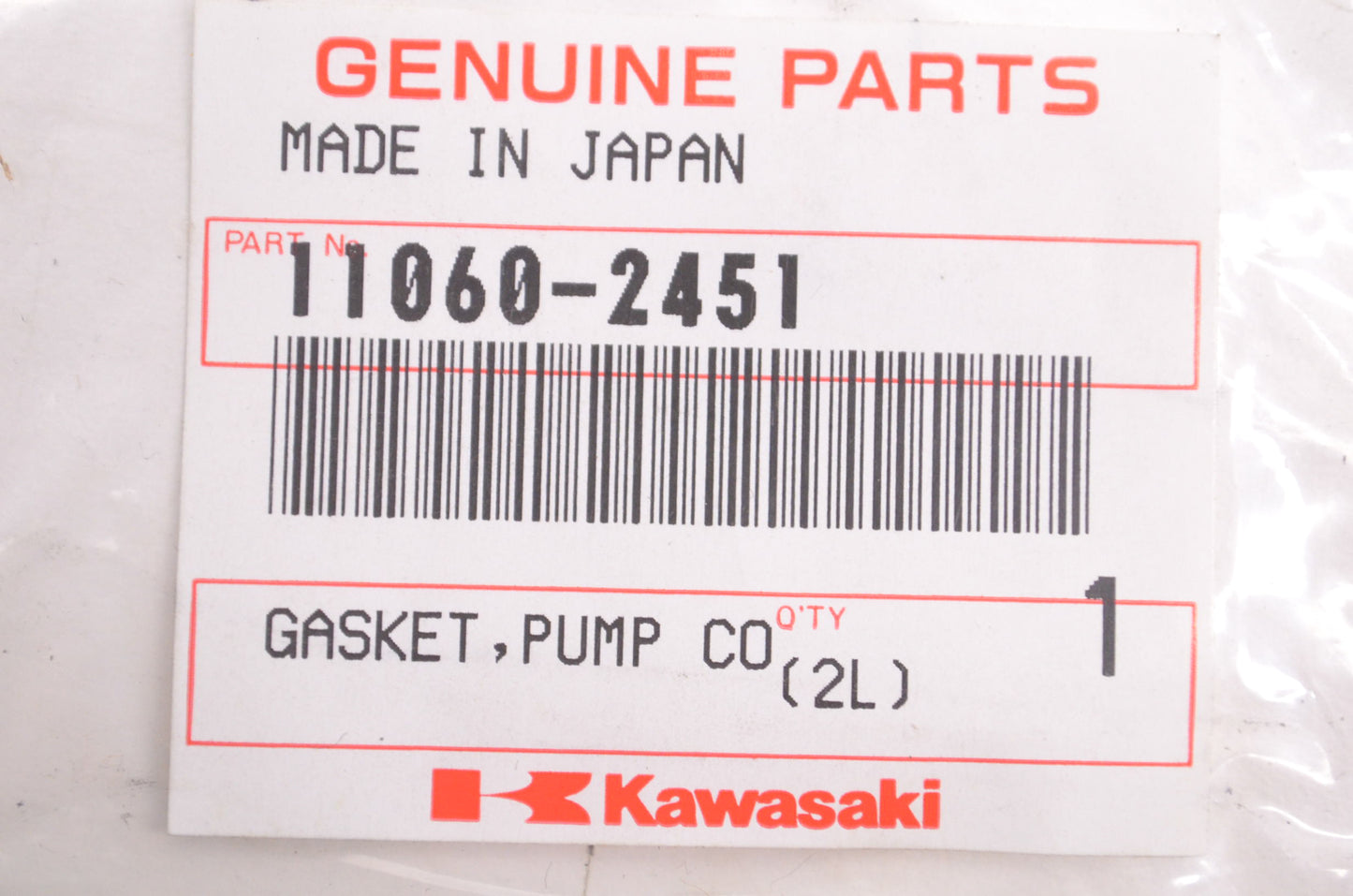 New OEM Kawasaki 11060-2451 Pump Cover Gasket NOS