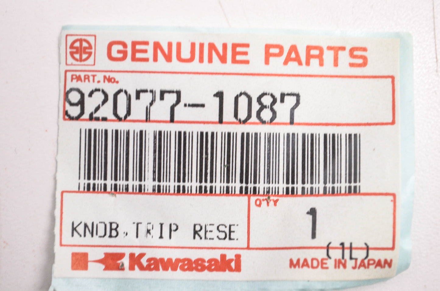 New OEM Kawasaki 92077-1087 Trip Reset Knob Boot NOS