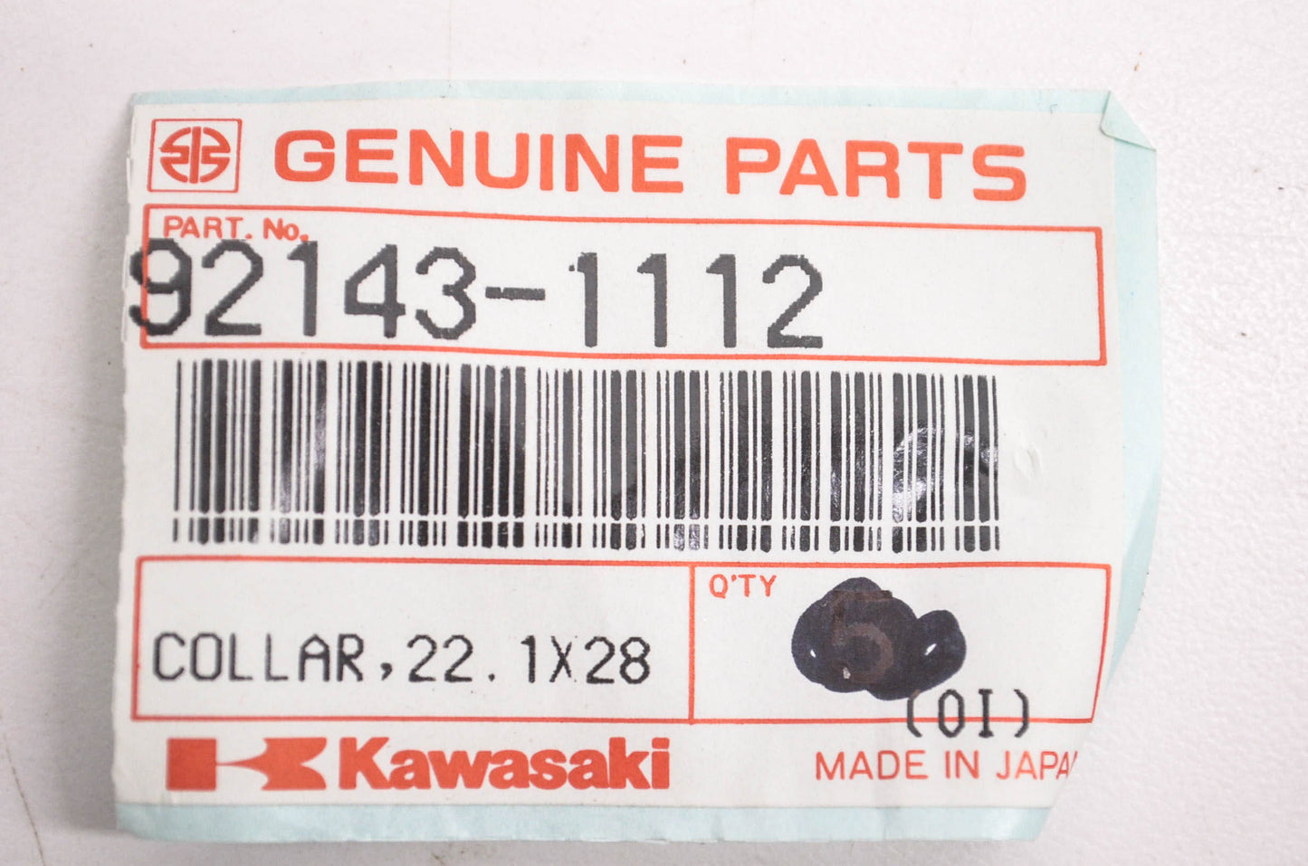 New OEM Kawasaki 92143-1112 Collar 22.1X28X9 NOS