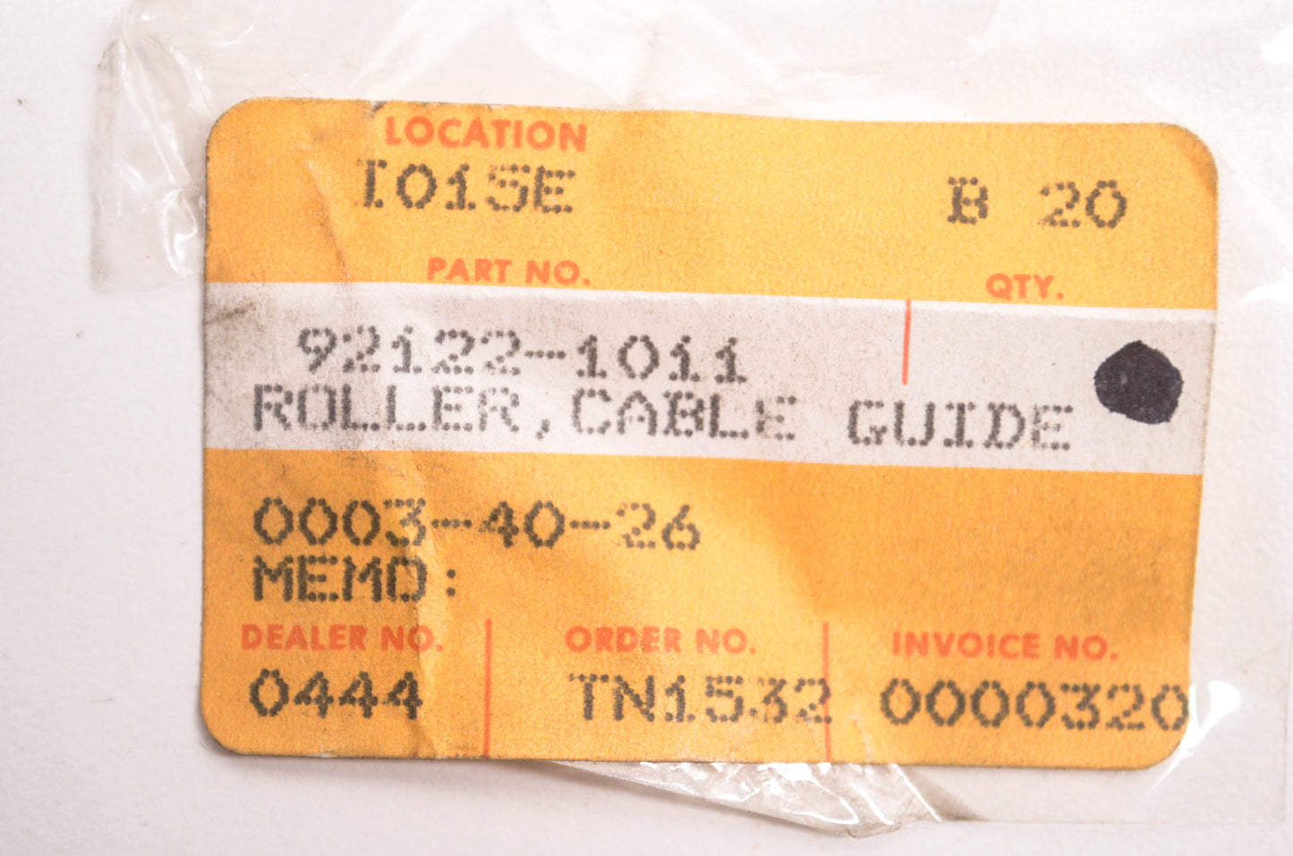 New OEM Kawasaki 92122-1011 Cable Guide Roller NOS