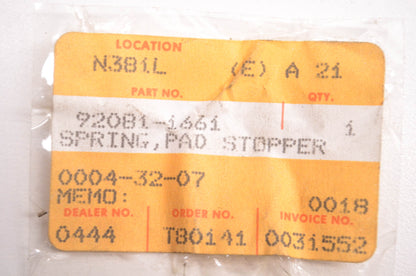 New OEM Kawasaki 92081-1661 Pad Stopper Spring NOS