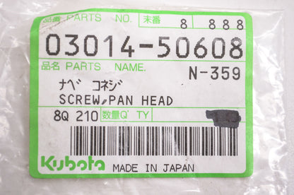 Kubota 03014-50608 Pan Head Screw NOS
