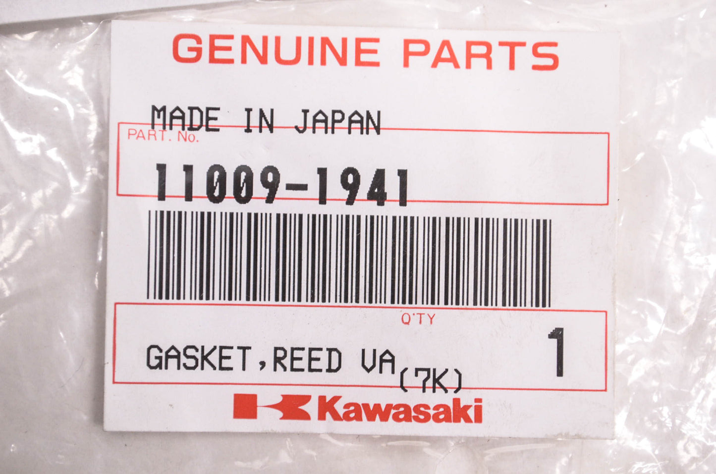 New OEM Kawasaki 11009-1941 Reed Valve Gasket NOS