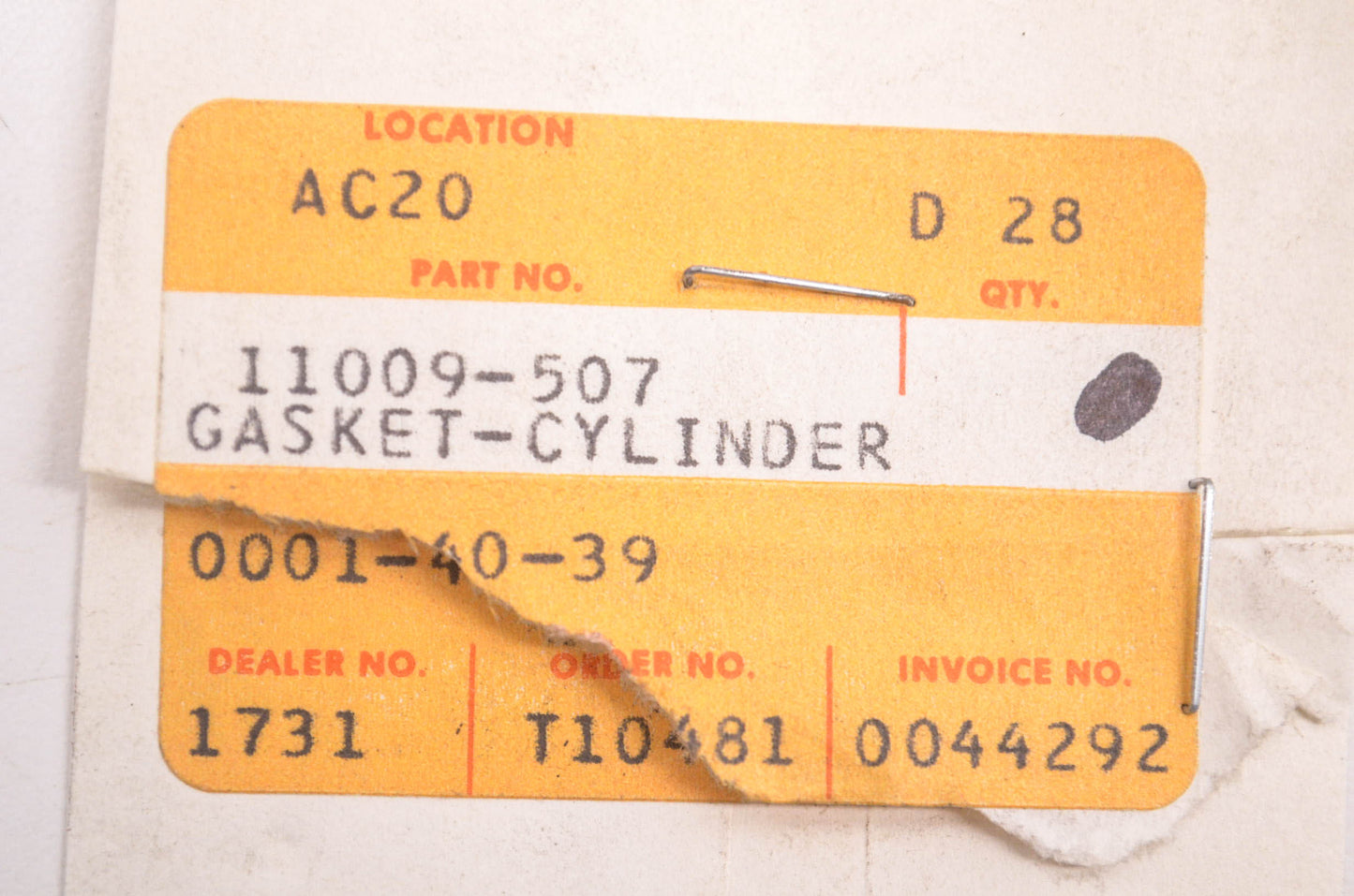 New OEM Kawasaki 11009-507 Cylinder Gasket NOS