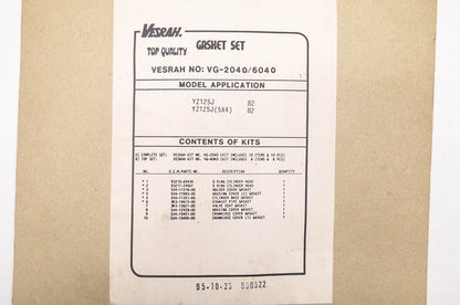 Vesrah VG-2040, VG-6040 Gasket Set NOS