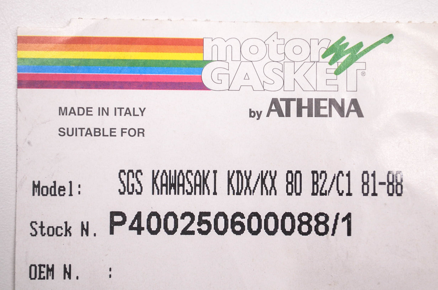 Athena P400250600088/1 Top End Gasket Kit NOS