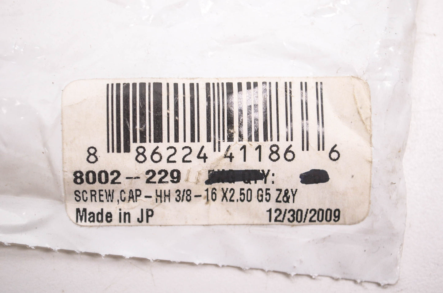 New OEM Arctic Cat 8002-229 Hex Head Cap Screw 3/8-16 X2.50 QTY 2 NOS