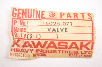 New OEM Kawasaki 16025-071 Valve NOS