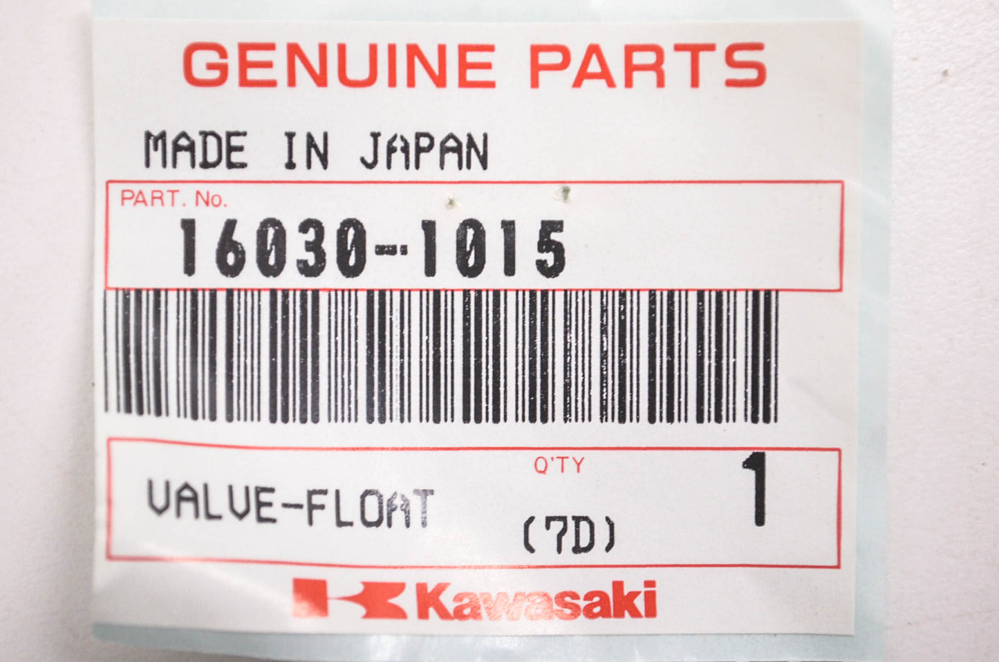 New OEM Kawasaki 16030-1015 Float Valve NOS