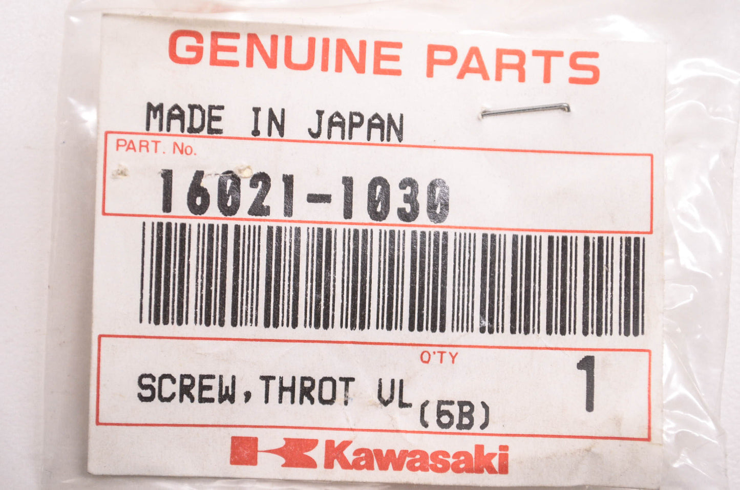 New OEM Kawasaki 16021-1030 Throttle Valve Adjust Screw NOS