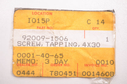 New OEM Kawasaki 92009-1506 Self Tapping Screw 4x30 NOS