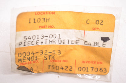 New OEM Kawasaki 54013-001 Throttle Cable Piece NOS