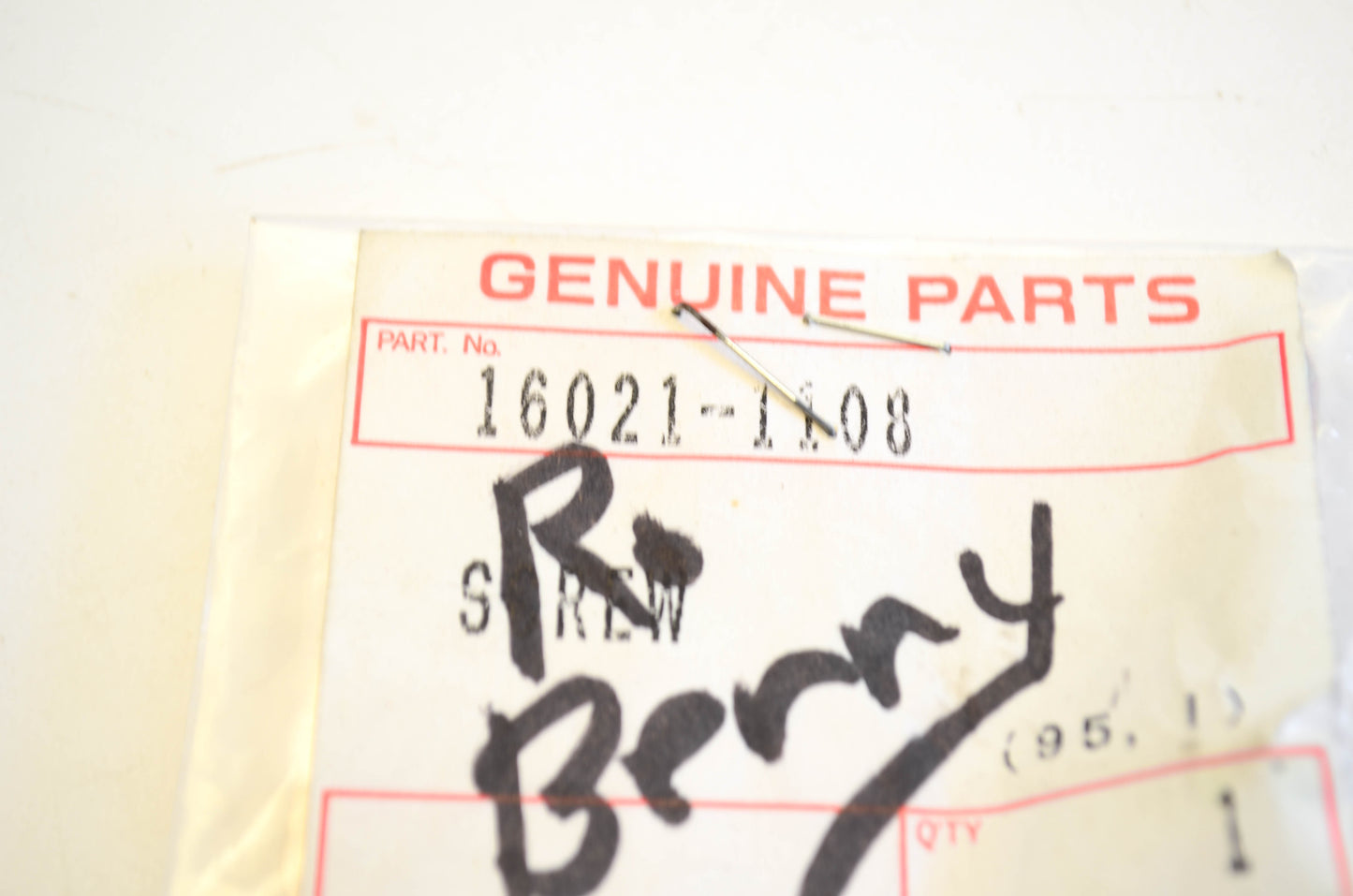 New OEM Kawasaki 16021-1108 Throttle Stop Screw NOS