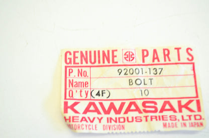 New OEM Kawasaki 92001-137 Bolt Qty 2 NOS