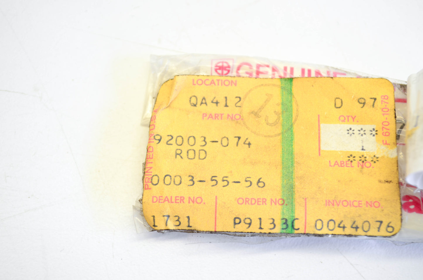 New OEM Kawasaki 92003-074 Bolt NOS