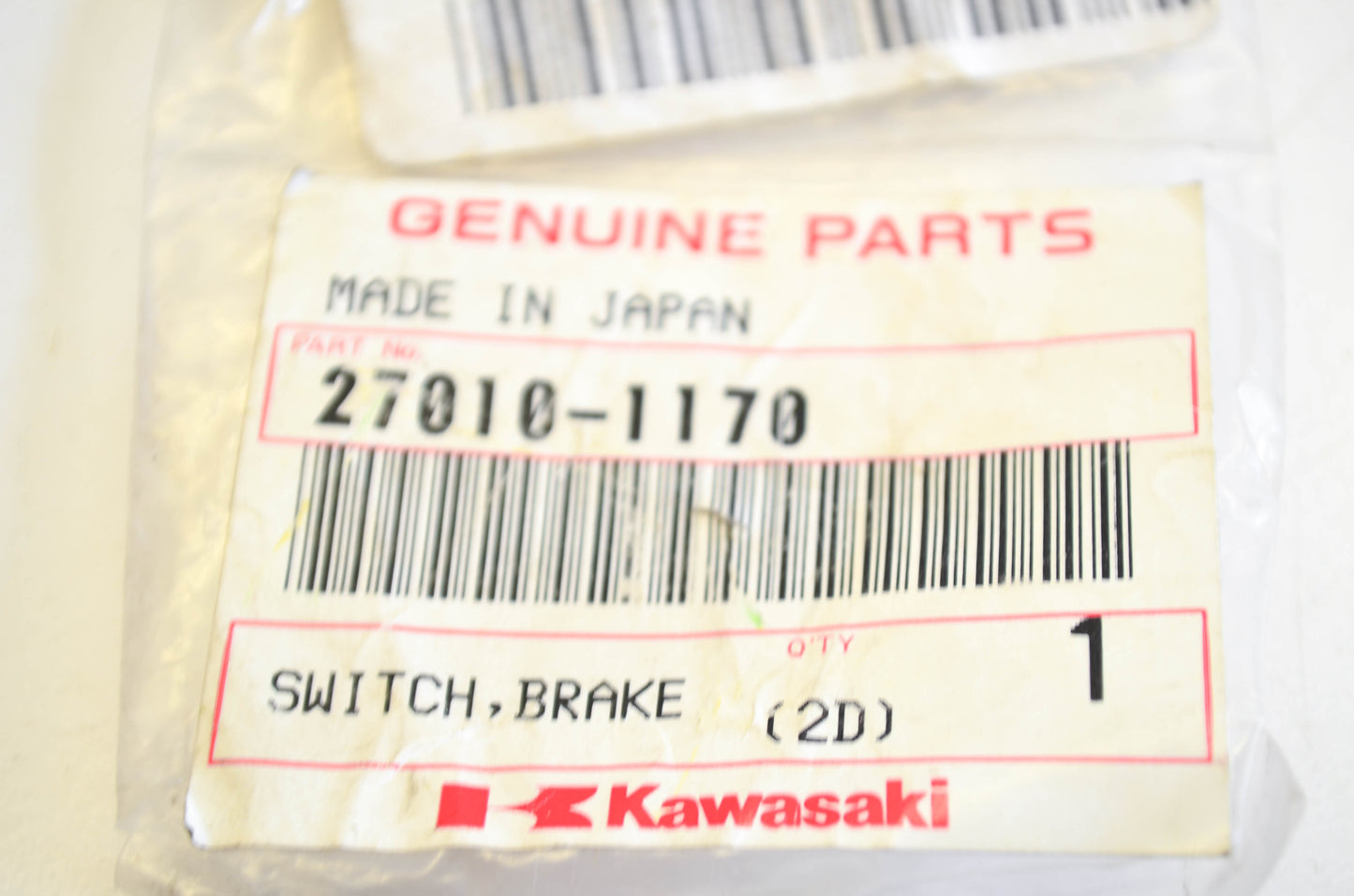 New OEM Kawasaki 27010-1170 Front Brake Switch NOS