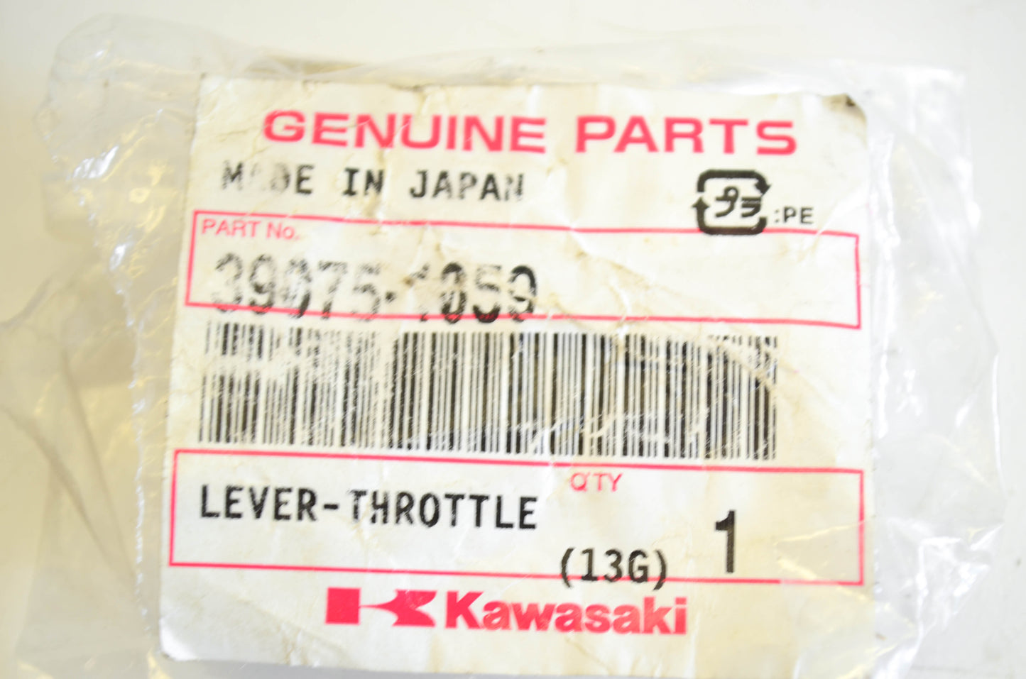 New OEM Kawasaki 39075-1059 Throttle Lever NOS