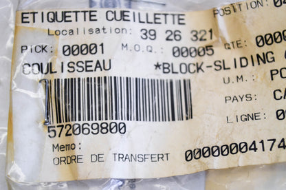 OEM Ski-Doo 572069800 Sliding Block