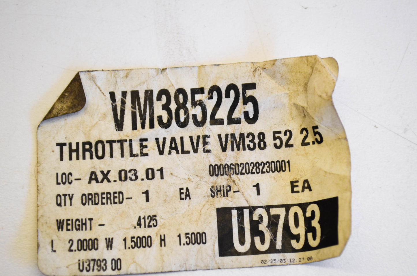 Mikuni vm385225 Throttle Slide NOS