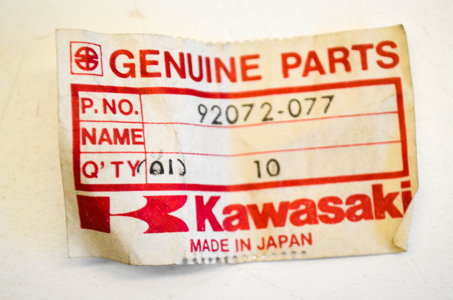 New OEM Kawasaki 92072-077 Band NOS