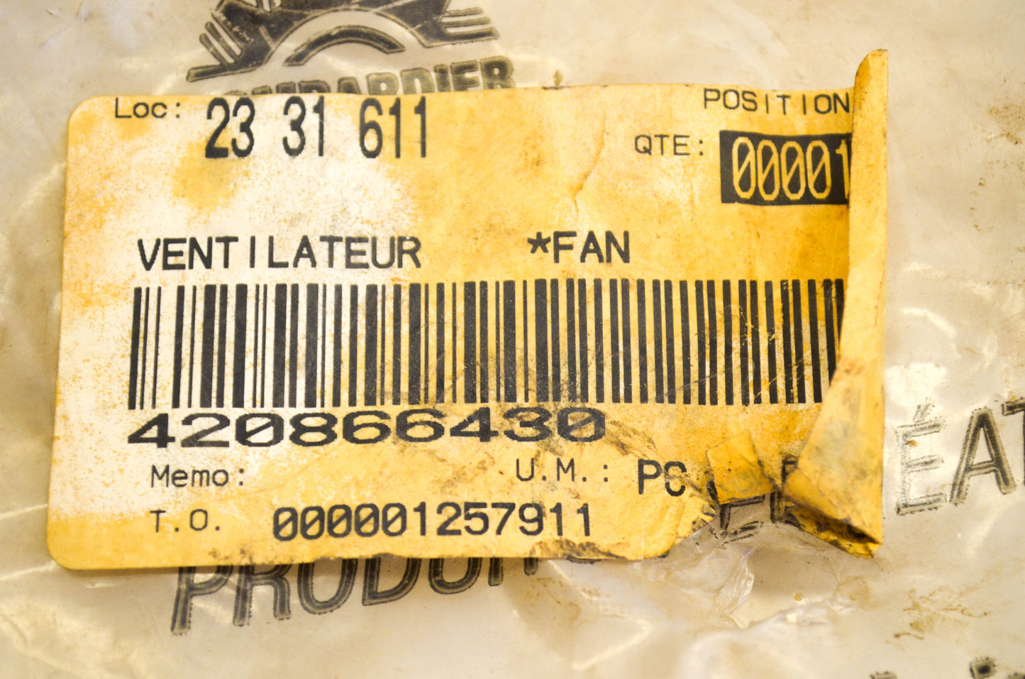 OEM Ski-Doo 420866430 Fan
