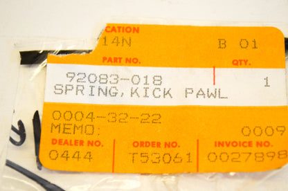 New OEM Kawasaki 92083-018 Kick Pawl Spring NOS