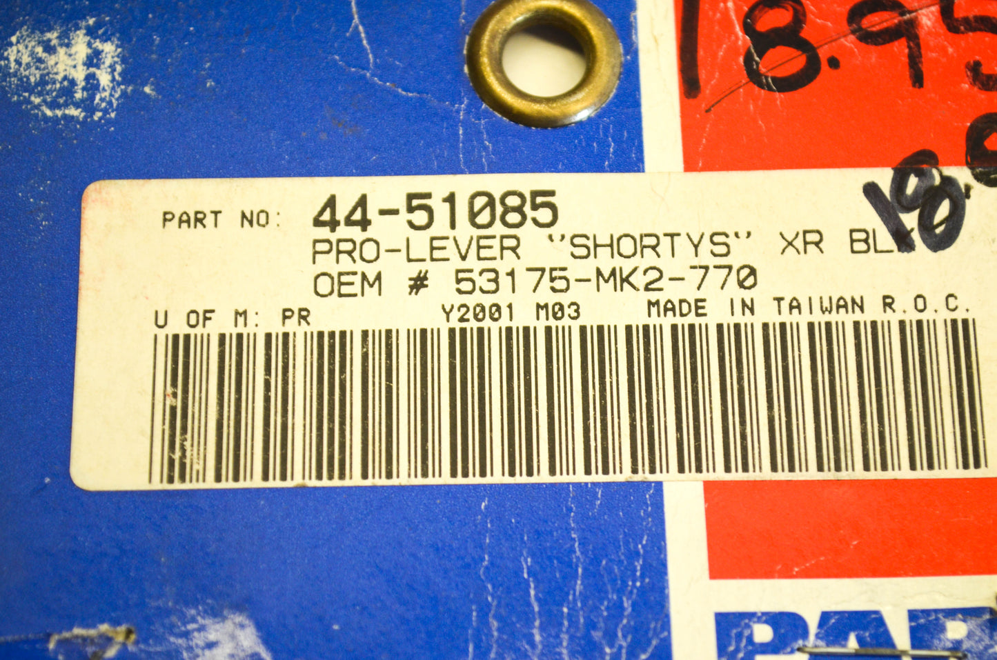 Parts Unlimited 44-51085, 53175-MK2-770 Shortys Pro-Lever Qty 2 NOS