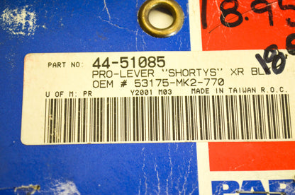 Parts Unlimited 44-51085, 53175-MK2-770 Shortys Pro-Lever Qty 2 NOS