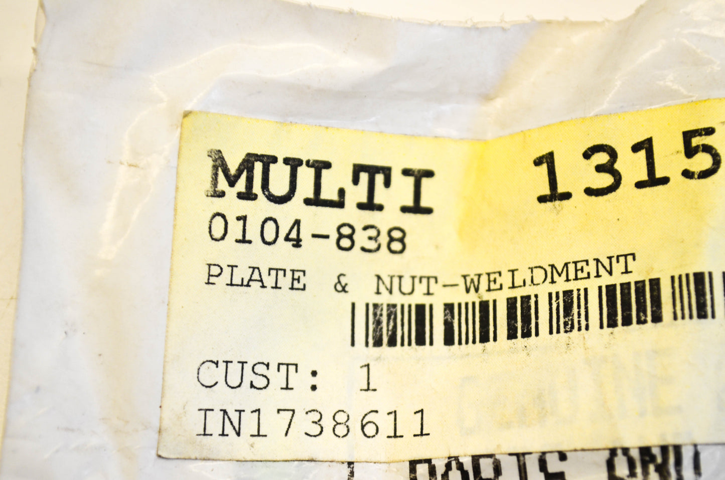 New OEM Arctic Cat 0104-838 Weldment Nut & Plate NOS