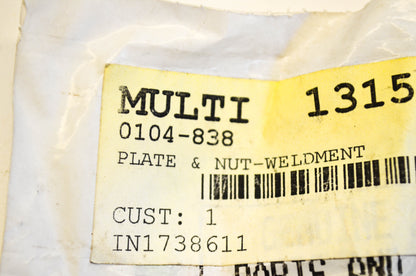 New OEM Arctic Cat 0104-838 Weldment Nut & Plate NOS