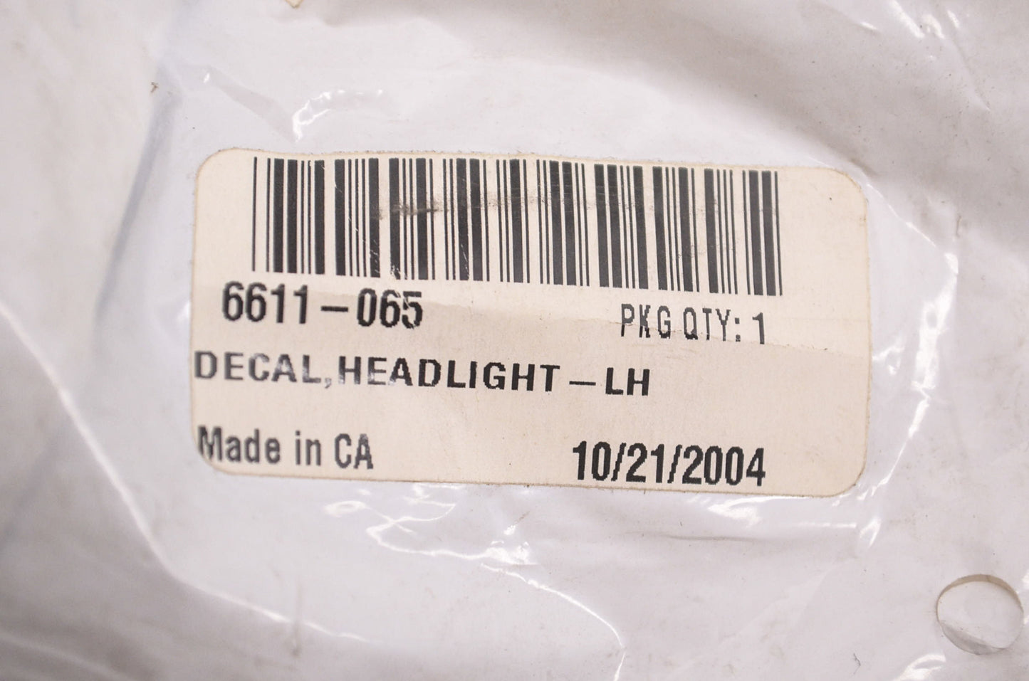 New OEM Arctic Cat 6611-065 Headlight Left Hand Decal NOS