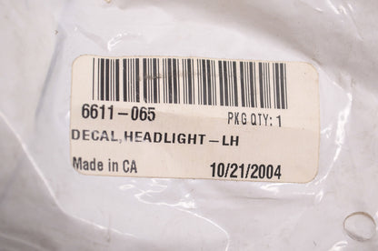 New OEM Arctic Cat 6611-065 Headlight Left Hand Decal NOS