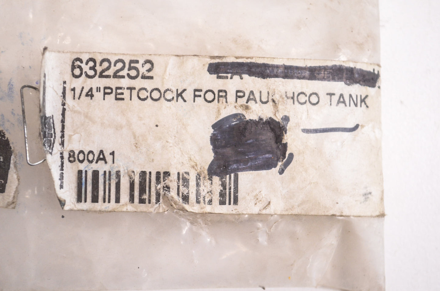 Custom Chrome 632252 1/4" Petcock For Paughco Tank NOS