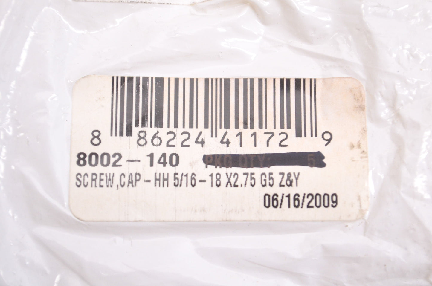 New OEM Arctic Cat 8002-140 Hex Head Cap Screw 5/16-18 X2.75 QTY 2 NOS