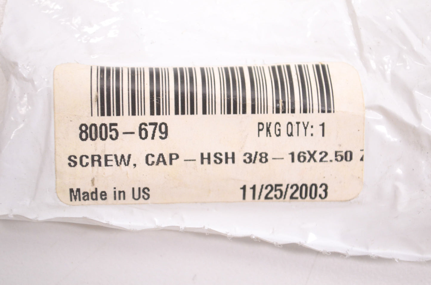 New OEM Arctic Cat 8005-679 Cap Screw - HSH 3/8 - 16X2.50 Z&Y NOS