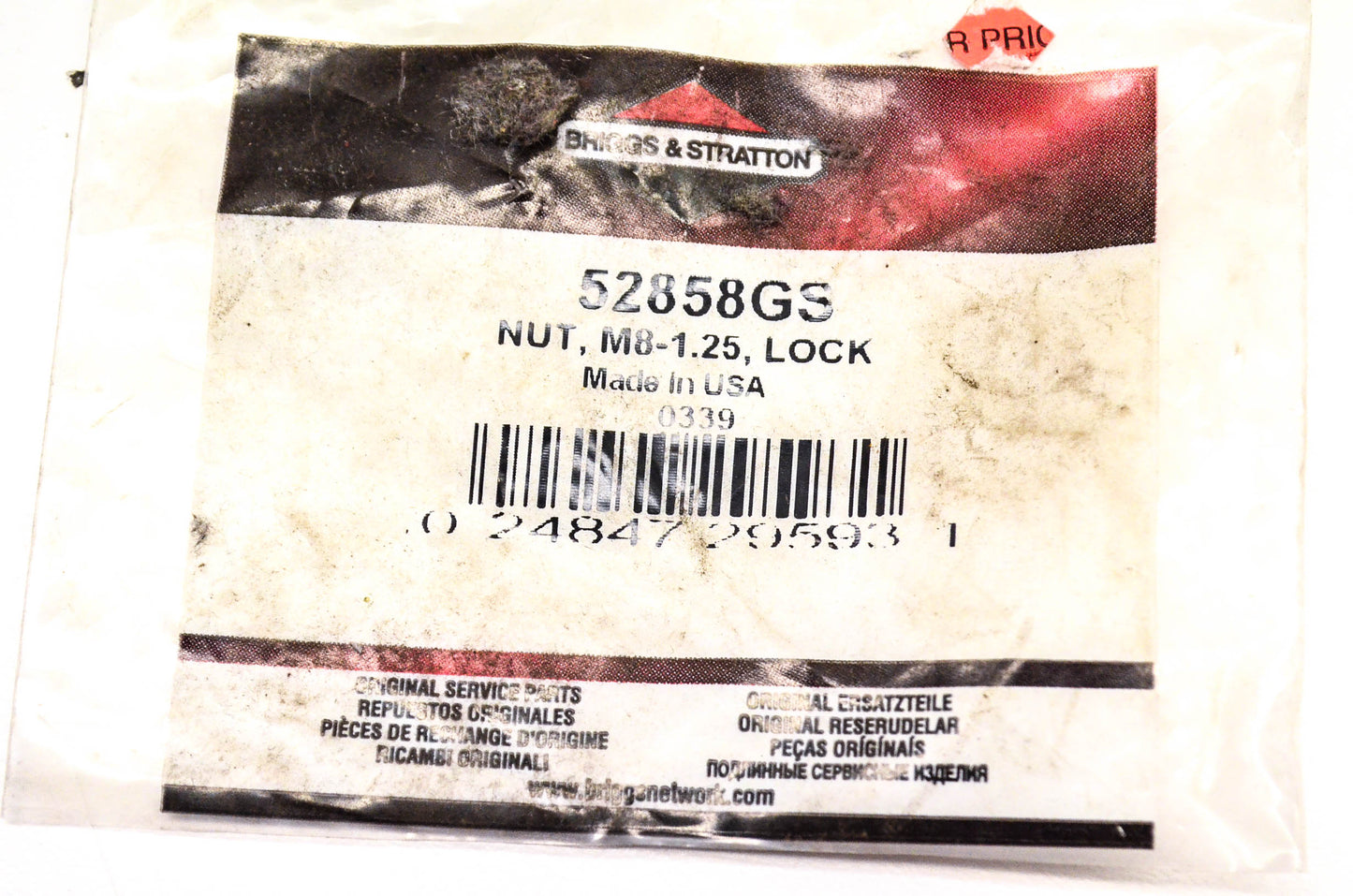 New OEM Briggs & Stratton 52858GS Locking Nut NOS