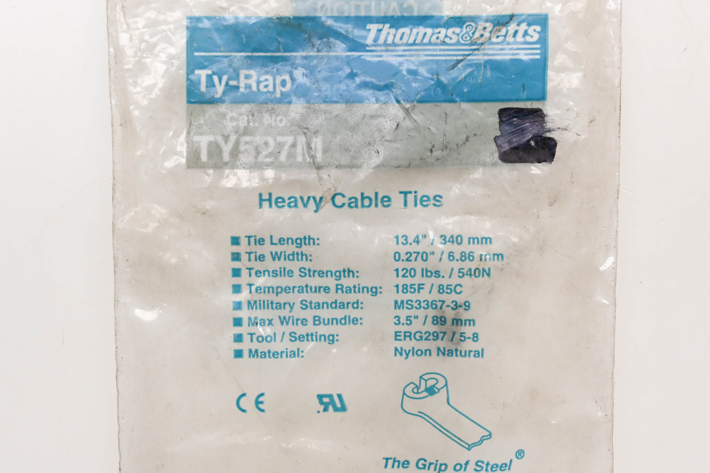 Thomas&Betts TY527M Heavy Duty Cable Ties Qty 10 NOS