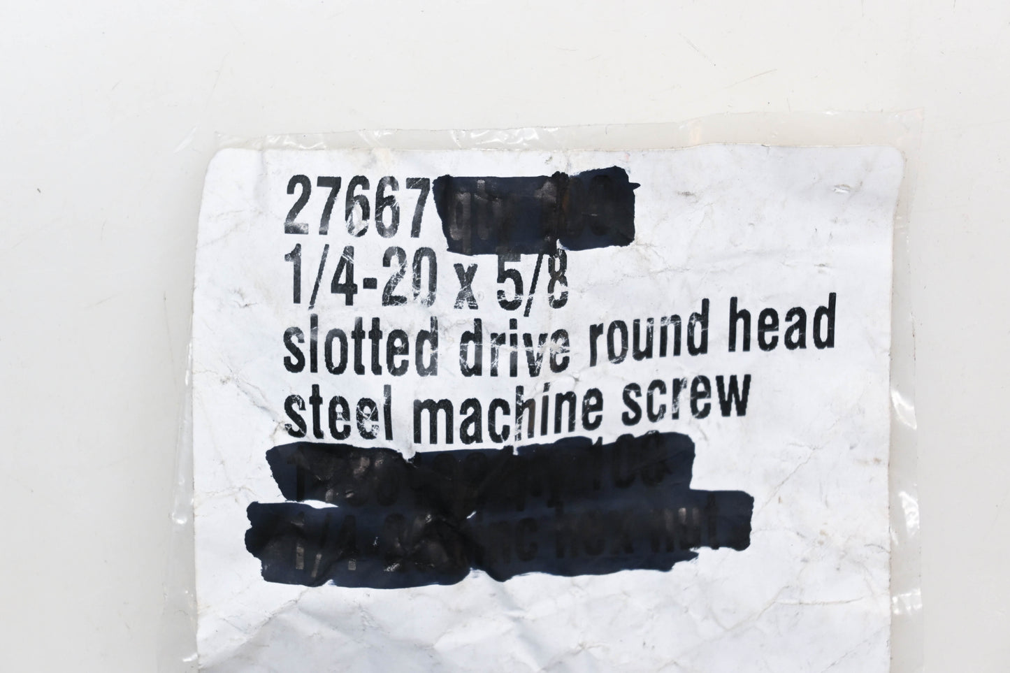 Fastenal 27667 1/4"-20 x 5/8" Slotted Drive Round Head Zinc Plated Steel Machine Screws Qty 115 NOS