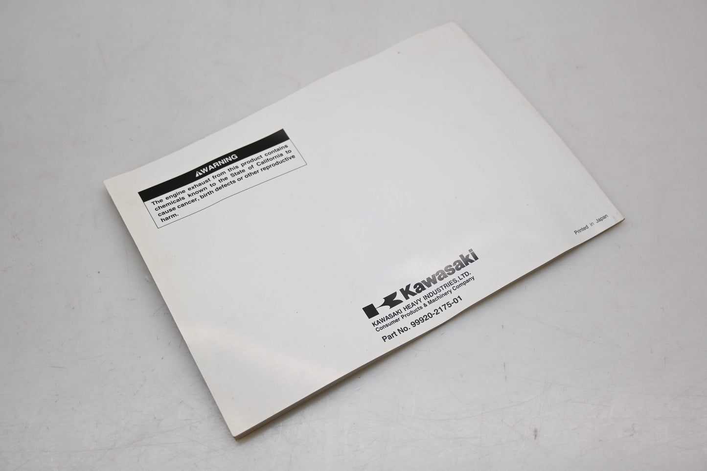New OEM Kawasaki 99920-2175-01 Owners Manual NOS