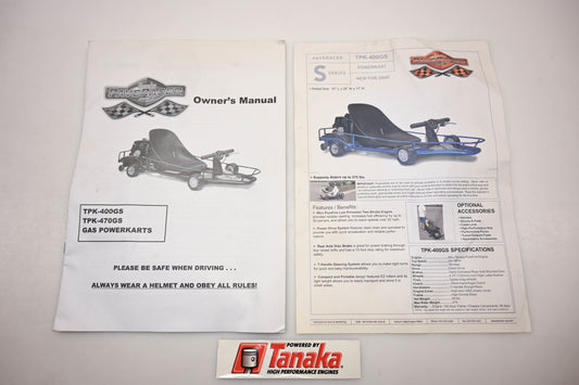 Tanaka TPK-400GS, TPK-470GS PaveRacer Owners Manual Kit NOS