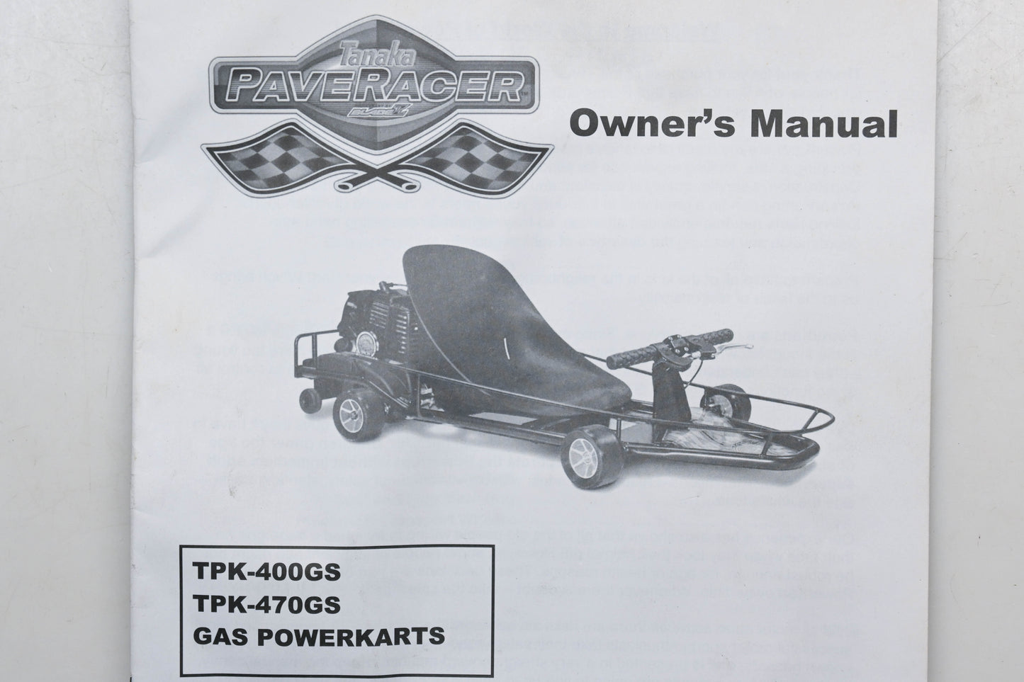 Tanaka TPK-400GS, TPK-470GS PaveRacer Owners Manual Kit NOS