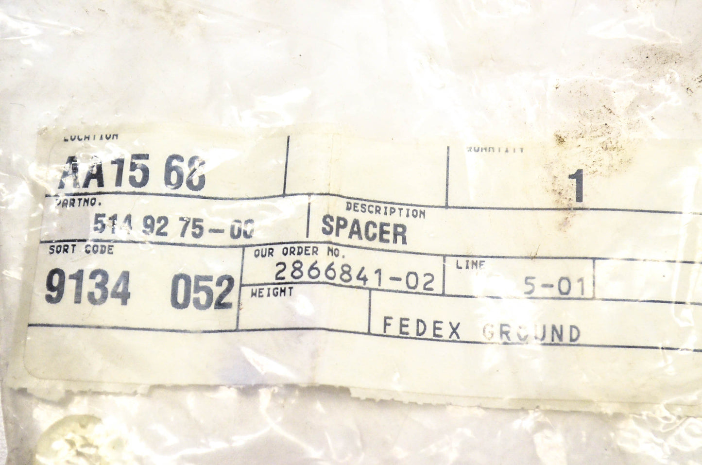 New OEM Husqvarna 514 92 75-00 Spacer NOS