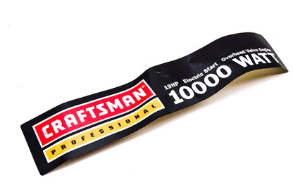 Craftsman B2758 Decal Overhead Valve Engine 10KW 19 HP Decal NOS