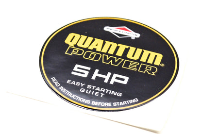 New OEM Briggs & Stratton Quantum Power 5 HP Decal 2 1/2 Inch Diameter NOS