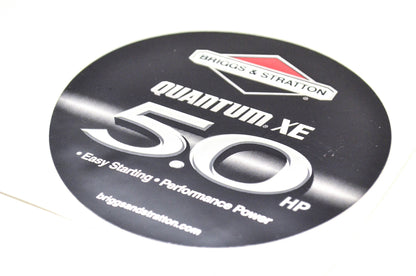 New OEM Briggs & Stratton Quantum XE 5.0 HP Decal 3 3/4 Inch NOS