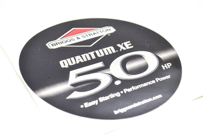 New OEM Briggs & Stratton Quantum XE 5.0 HP Decal 3 3/4 Inch NOS