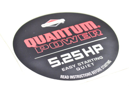 New OEM Briggs & Stratton Quantum Power 5.25 HP Decal 3 3/4 Inch NOS